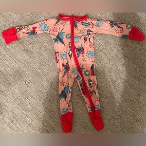 EUC Little Sleepies Super Hero Zippy Pajamas (0-3 Months)